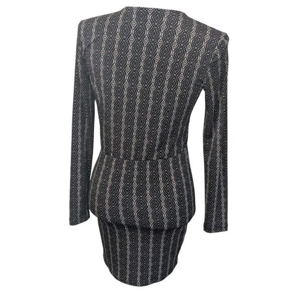 BCBGeneration Black & White Geometric Print Faux Wrap Dress XXS - Picture 5 of 5